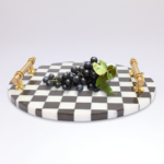 Marble Round Checkered Platter
