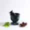 Jet Black Marble Mortar and Pestle in 3 inch