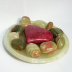 Onyx Saucer with Heart and Tumble Stone