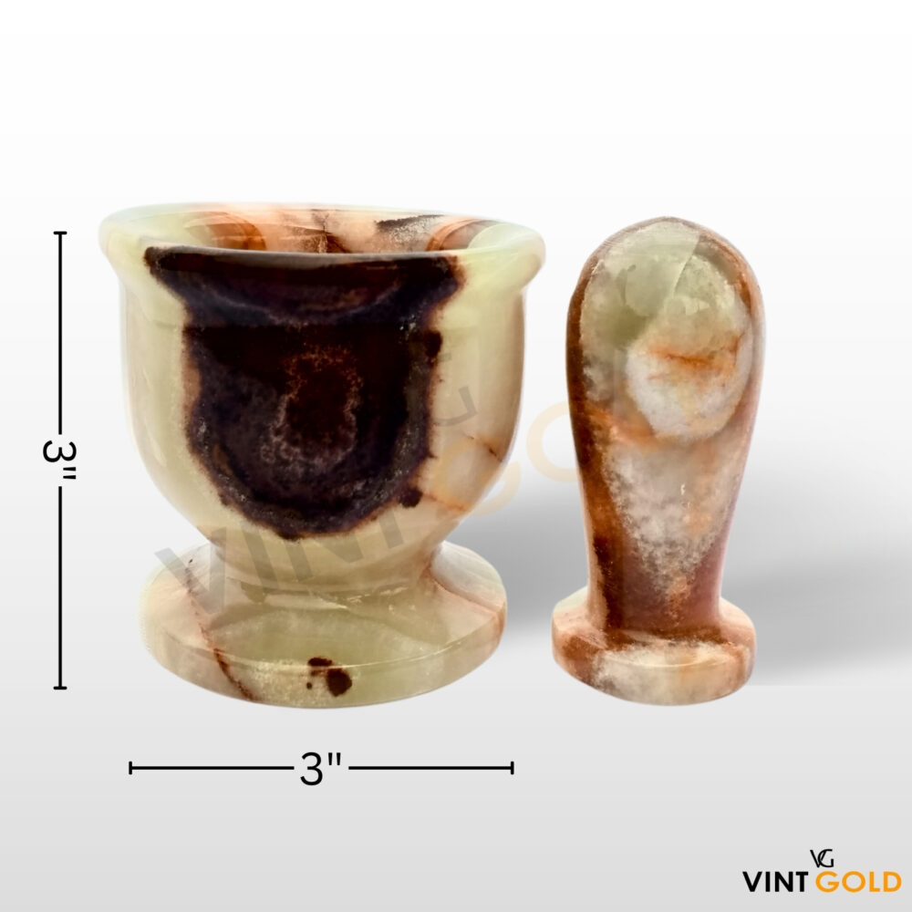 Onyx stone Mortar and Pestle in 3 inch