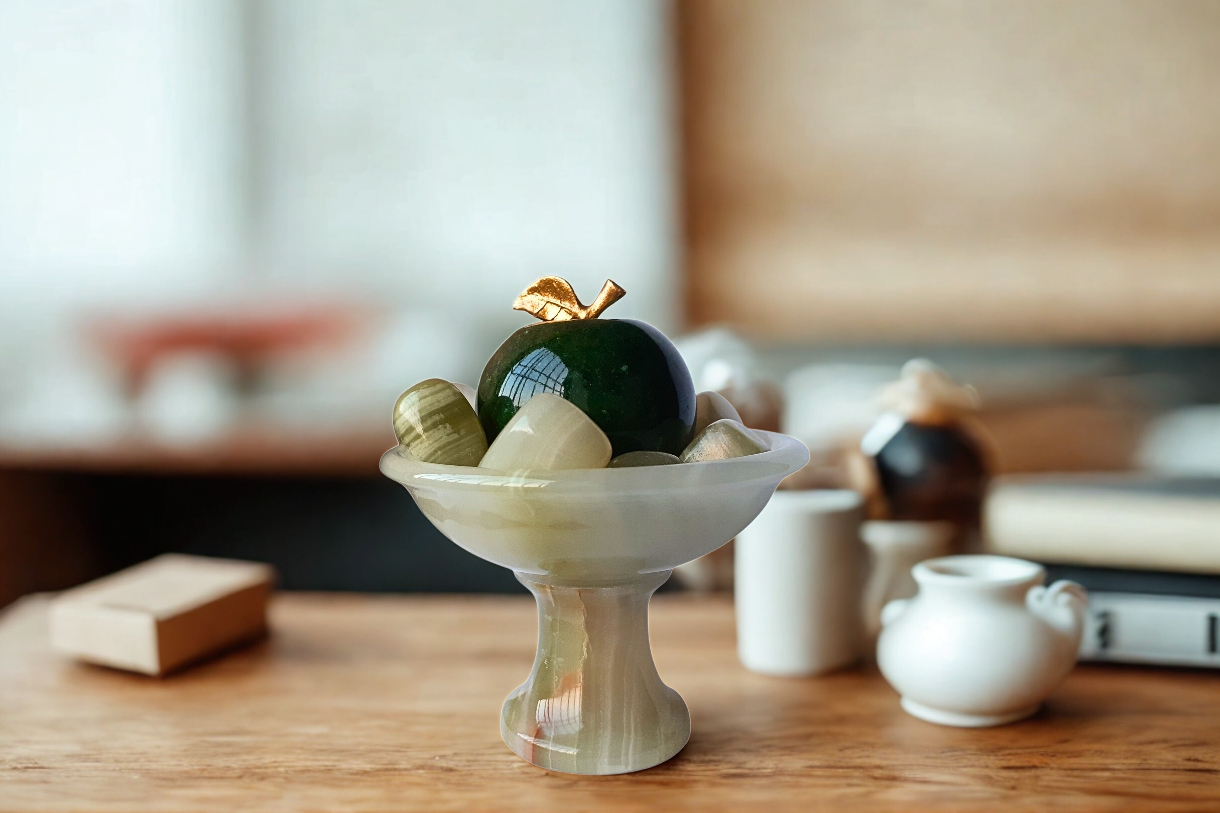 Decorative small bowl with apple